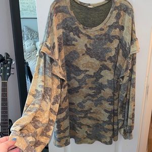 Camo Ruffle Longsleeve